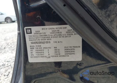 2009 Buick Enclave Cxl из США, поврежденный, VIN 5GAER23D69J210519